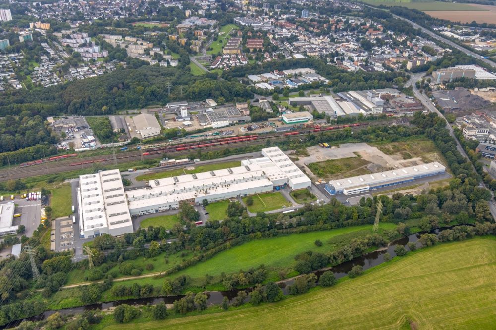 Aerial photograph Hagen - New building - construction site on the factory premises C.D. Waelzholz GmbH & Co. KG on Buschmuehlenstrasse in Hagen at Ruhrgebiet in the state North Rhine-Westphalia, Germany