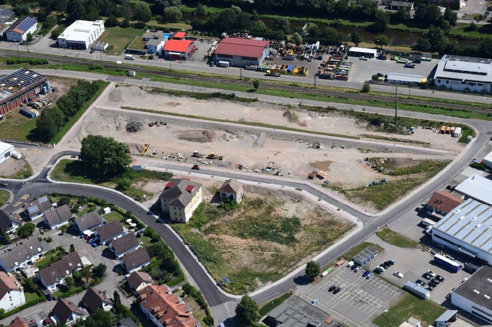 Steinen from the bird's eye view: New building construction site in the accomodation Old Weaving Mill in Steinen in the state Baden-Wurttemberg, Germany
