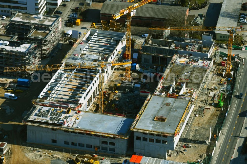 Aerial photograph Stuttgart - New construction on the fire station area of the fire depot on Sigmaringer Strasse in the district Moehringen in Stuttgart in the state Baden-Wuerttemberg, Germany