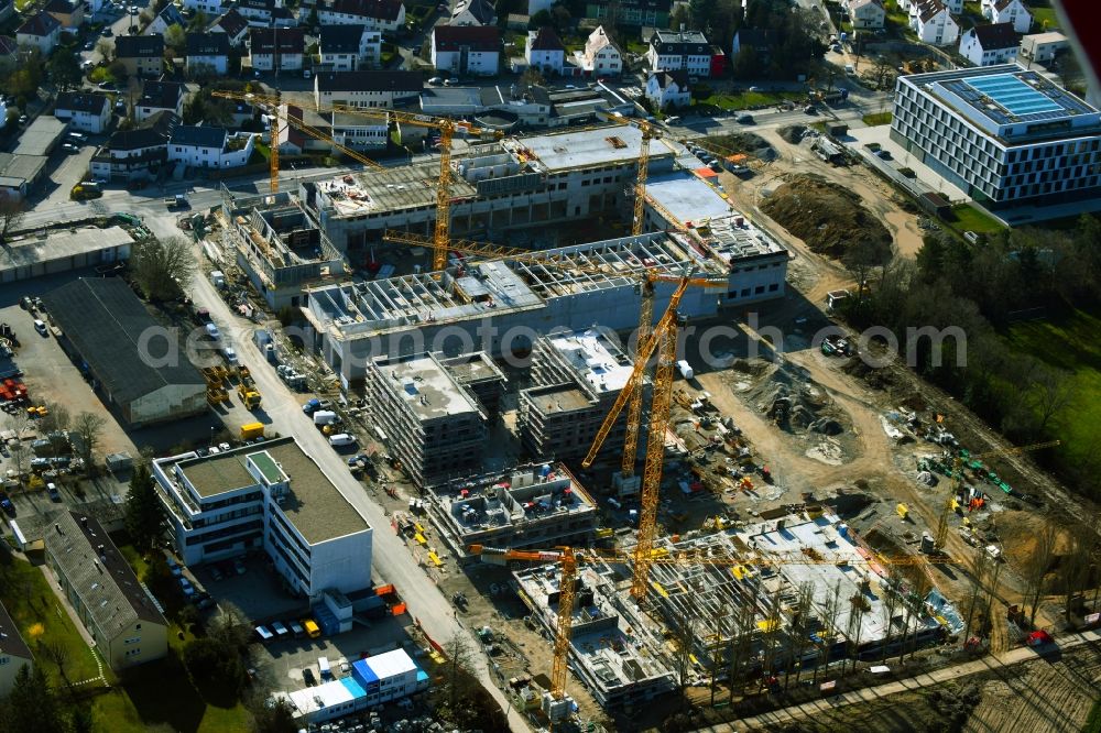 Stuttgart from the bird's eye view: New construction on the fire station area of the fire depot on Sigmaringer Strasse in the district Moehringen in Stuttgart in the state Baden-Wuerttemberg, Germany