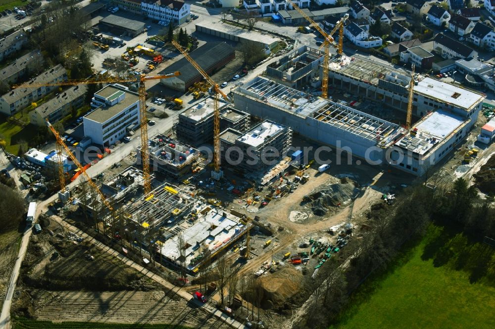 Aerial image Stuttgart - New construction on the fire station area of the fire depot on Sigmaringer Strasse in the district Moehringen in Stuttgart in the state Baden-Wuerttemberg, Germany