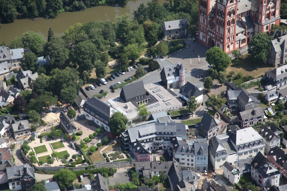 Aerial photograph Limburg an der Lahn - Construction of the episcopal residence at the Cathedral of Limburg in Limburg in Hesse