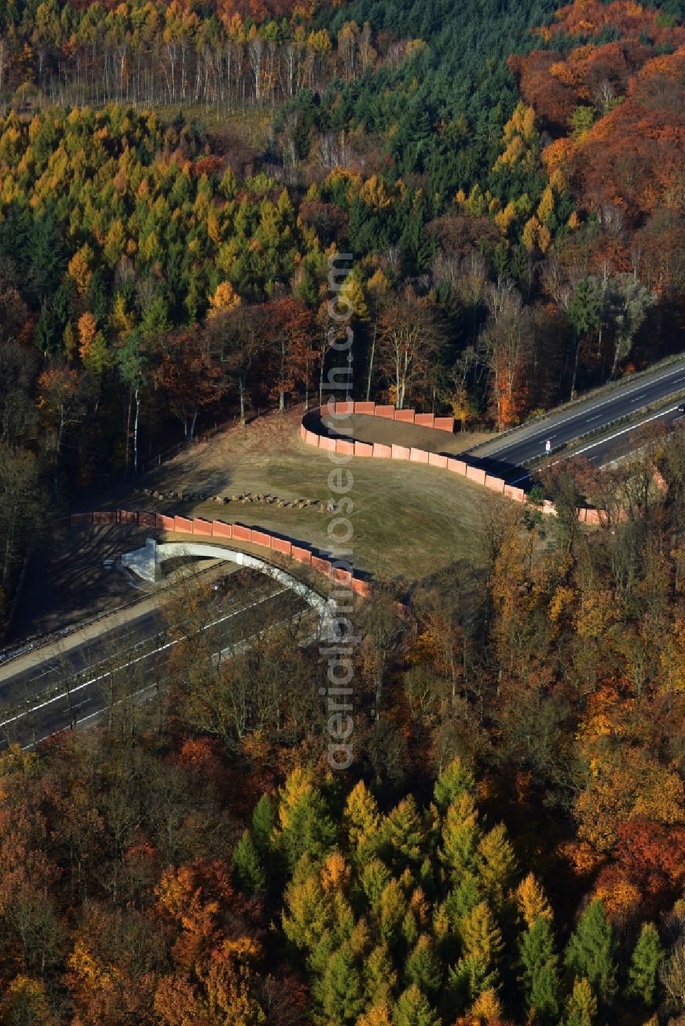 Aerial image Warnitz - New bridge building on the motorway A11 motorway at Warnitz in Uckermark in Brandenburg