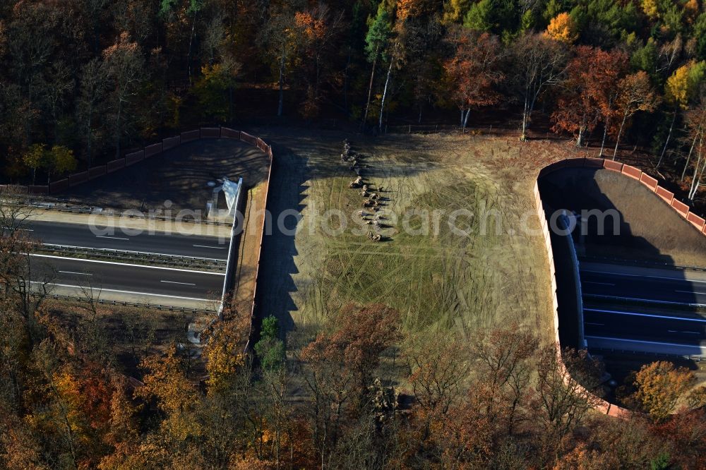 Aerial photograph Warnitz - New bridge building on the motorway A11 motorway at Warnitz in Uckermark in Brandenburg