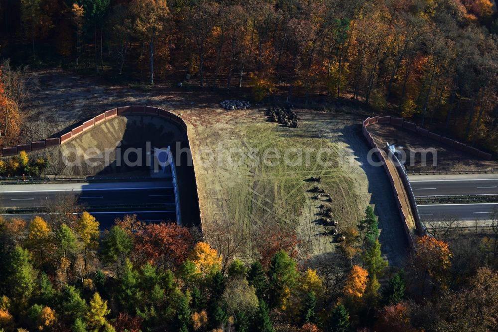 Aerial image Warnitz - New bridge building on the motorway A11 motorway at Warnitz in Uckermark in Brandenburg