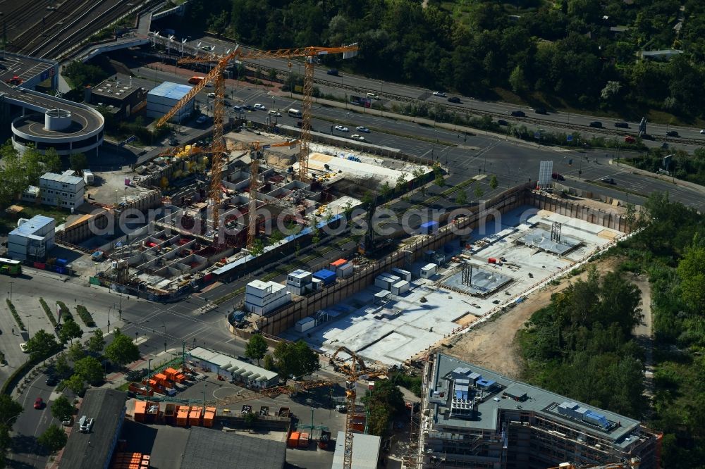 Aerial image Berlin - New construction of an office and commercial building ensemble of the LIP - Ludger Inholte Projektentwicklung in the district of Schoeneberg in Berlin, Germany