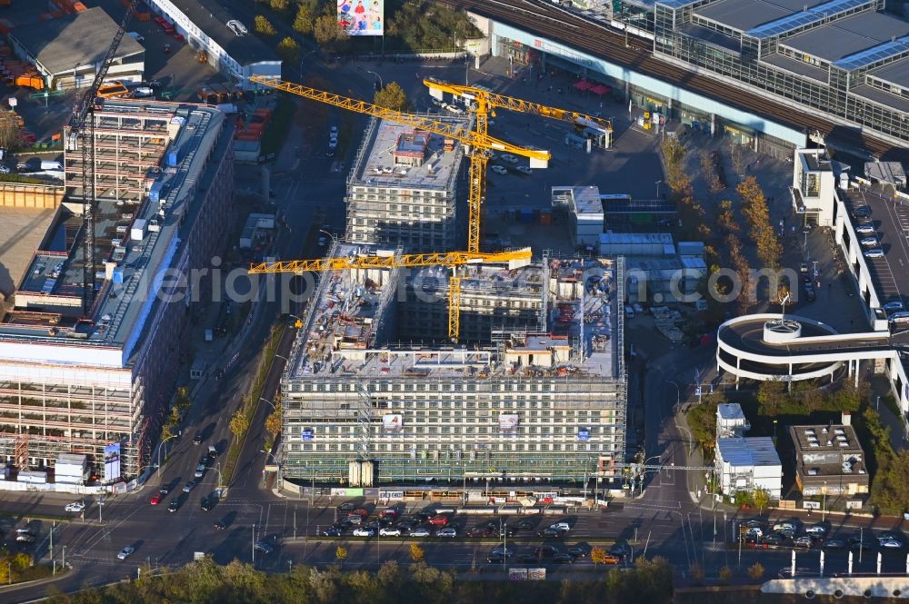 Aerial photograph Berlin - New construction of an office and commercial building ensemble of the LIP - Ludger Inholte Projektentwicklung in the district of Schoeneberg in Berlin, Germany