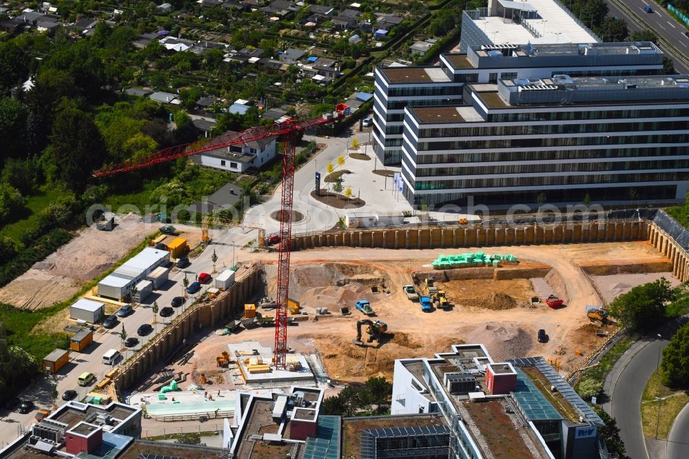 Wiesbaden from above - Construction site to build a new office and commercial building AXA Abraham Lincoln Park Wiesbaden on Abraham-Lincoln-Strasse in Wiesbaden in the state Hesse, Germany