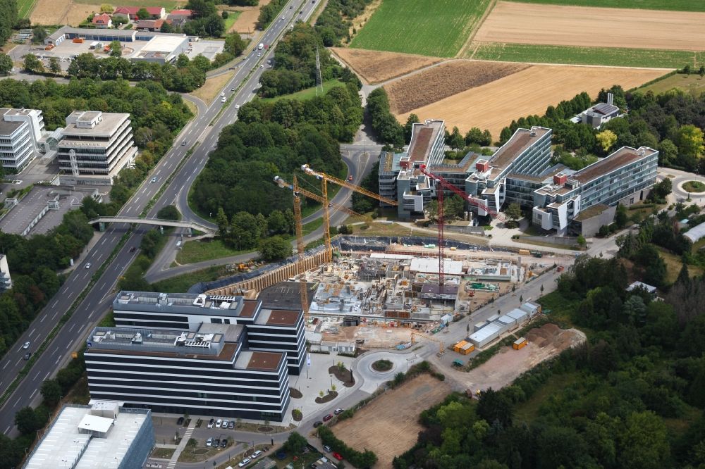Aerial image Wiesbaden - Construction site to build a new office and commercial building AXA Abraham Lincoln Park Wiesbaden on Abraham-Lincoln-Strasse in Wiesbaden in the state Hesse, Germany