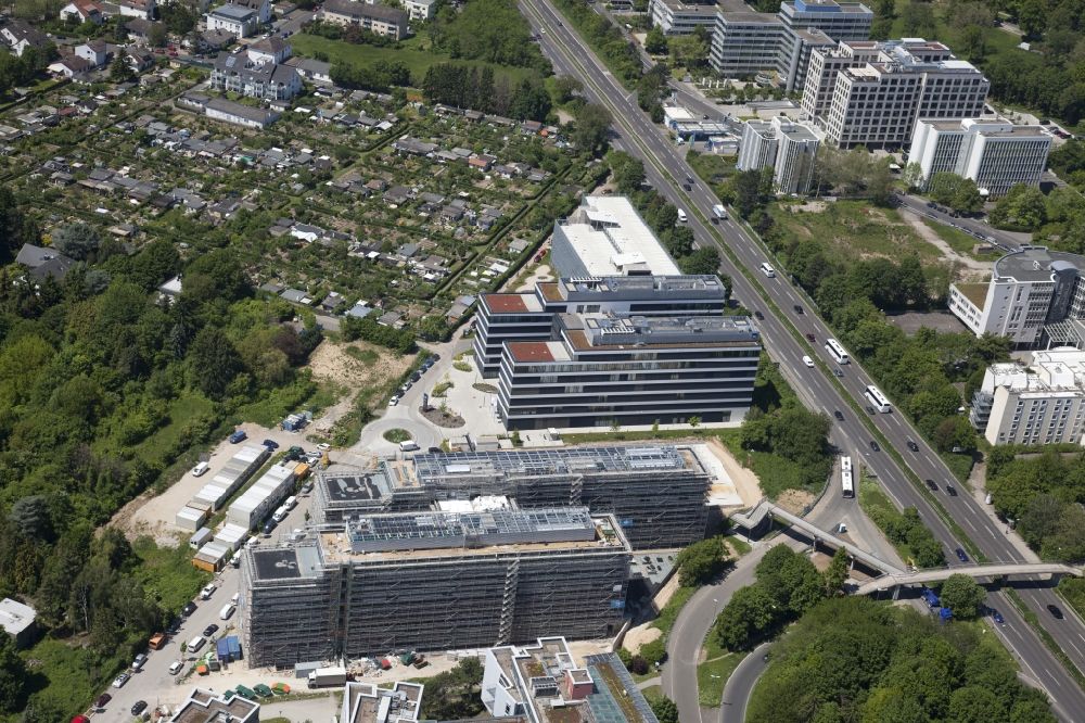 Aerial photograph Wiesbaden - Construction site to build a new office and commercial building AXA Abraham Lincoln Park Wiesbaden on Abraham-Lincoln-Strasse in Wiesbaden in the state Hesse, Germany