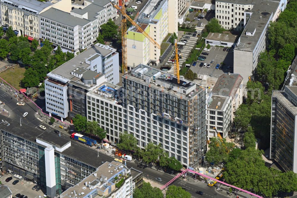 Aerial image Berlin - Construction site to build a new office and commercial building of Federal Board of Trade Union Confederation DGB on Kleiststrasse corner Kleithstrasse in the district Schoeneberg in Berlin, Germany