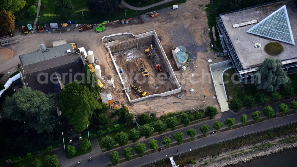 Bonn from above - Construction site to build a new office and commercial building UN-Campus Bonn in Bonn in the state North Rhine-Westphalia, Germany