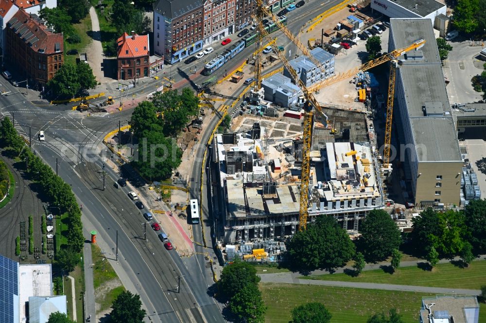 Hannover from above - Construction site to build a new office and commercial building of the Enercity AG on Glockseestrasse in the district Calenberger Neustadt in Hannover in the state Lower Saxony, Germany