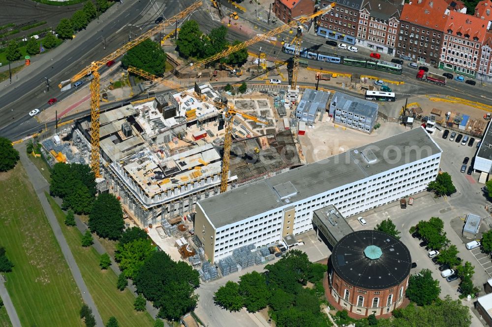 Hannover from above - Construction site to build a new office and commercial building of the Enercity AG on Glockseestrasse in the district Calenberger Neustadt in Hannover in the state Lower Saxony, Germany