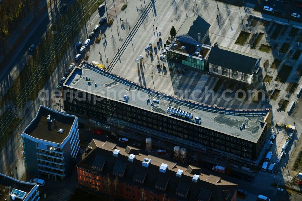 Aerial image Berlin - Construction site to build a new office and commercial building Am Forum and Ecowiss on Erich-Thilo-Strasse corner Rudower Chaussee in Berlin, Germany