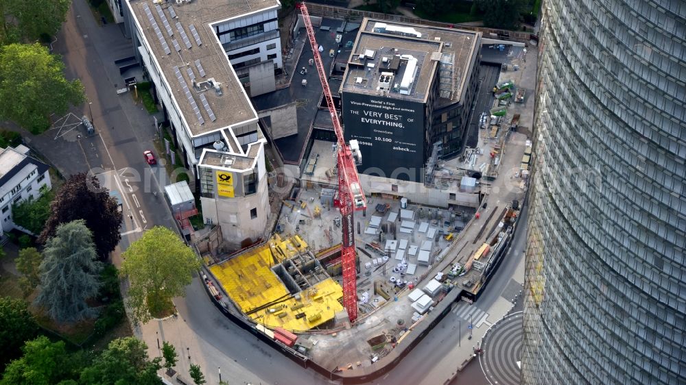 Aerial image Bonn - Construction site to build a new office and commercial building Greengate on Kurt-Schumacher-Strasse in the district Gronau in Bonn in the state North Rhine-Westphalia, Germany