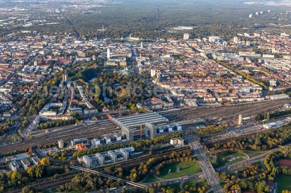 Aerial photograph Karlsruhe - Construction site to build a new office and commercial building on Schwarzwaldstrasse in Karlsruhe in the state Baden-Wurttemberg, Germany
