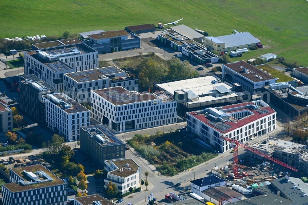 Mannheim from above - Construction site to build a new office and commercial building on Konrad-Zuse-Ring corner Harrlachweg in Mannheim in the state Baden-Wuerttemberg, Germany
