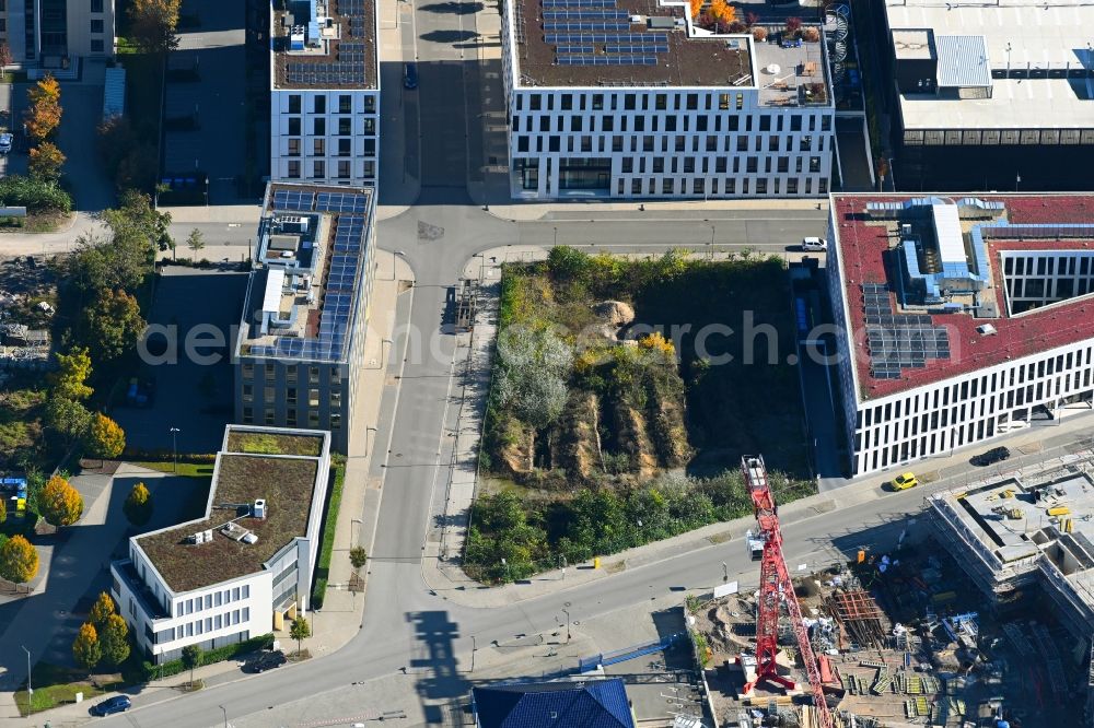 Aerial image Mannheim - Construction site to build a new office and commercial building on Konrad-Zuse-Ring corner Harrlachweg in Mannheim in the state Baden-Wuerttemberg, Germany