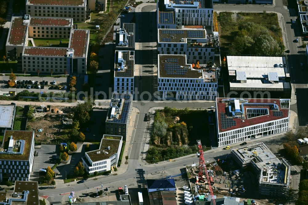 Mannheim from the bird's eye view: Construction site to build a new office and commercial building on Konrad-Zuse-Ring corner Harrlachweg in Mannheim in the state Baden-Wuerttemberg, Germany