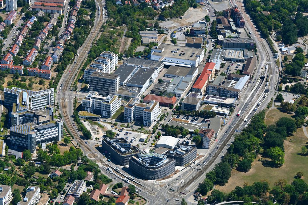 Stuttgart from above - Construction site to build a new office and commercial building Leo - Business Campus Stuttgart on Loewentorstrasse - Pragstrasse in Stuttgart in the state Baden-Wurttemberg, Germany