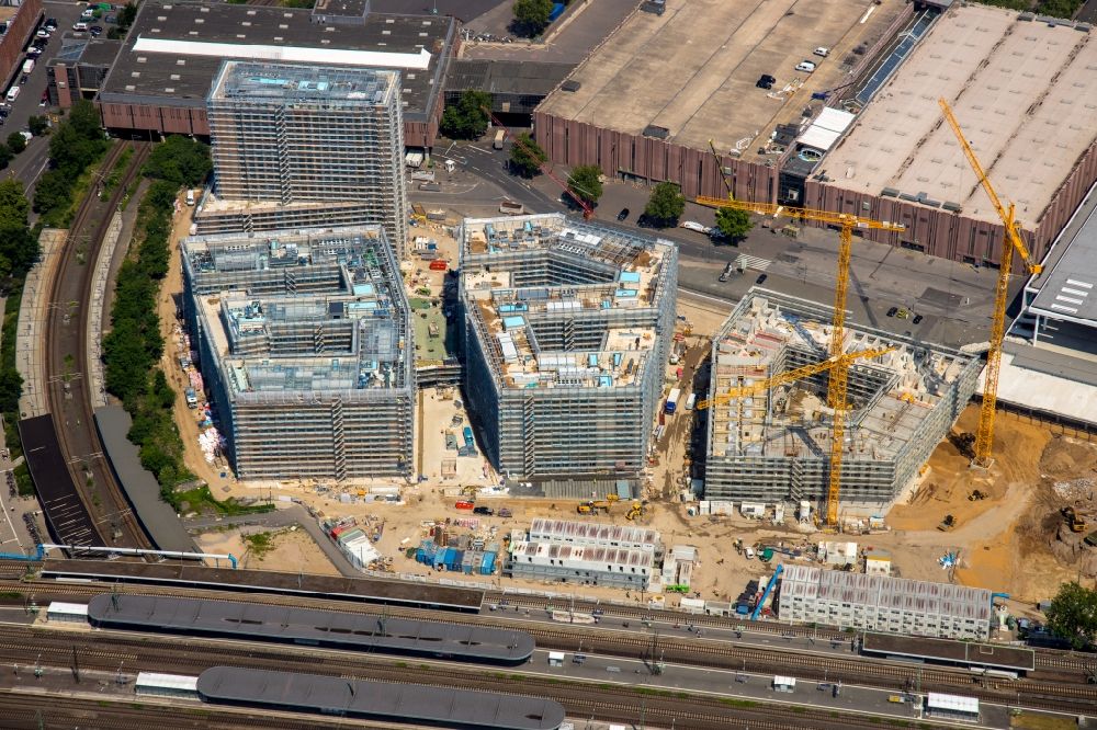Köln from above - Construction site to build a new office and commercial building MesseCity Koeln Ost in the district Deutz in Cologne in the state North Rhine-Westphalia, Germany