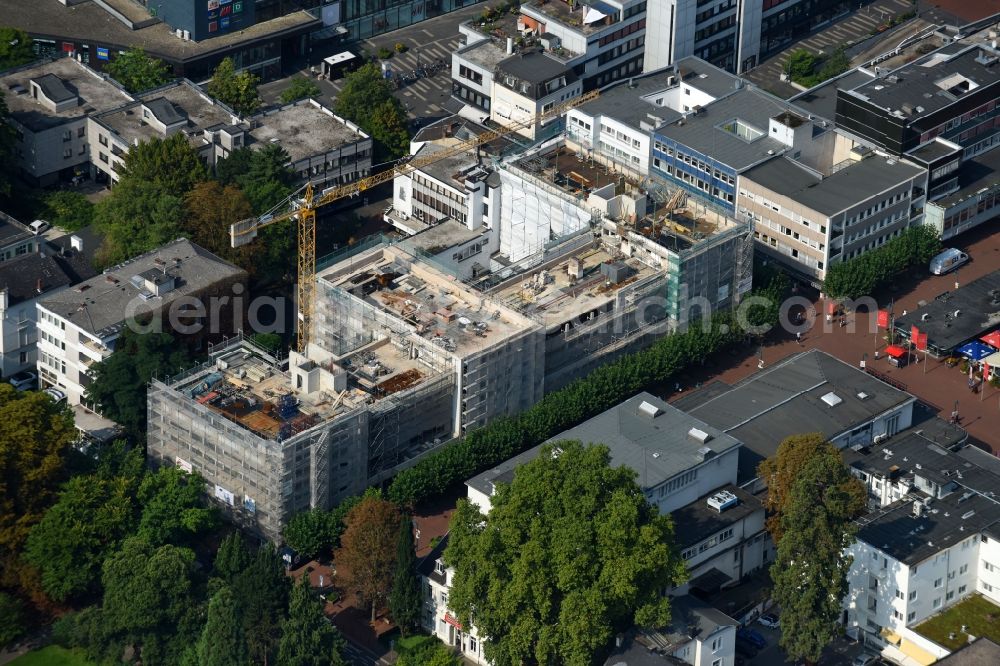 Bad Godesberg from the bird's eye view: Construction site to build a new office and commercial building Am Michaelshof - Am Kurpark in Bad Godesberg in the state North Rhine-Westphalia, Germany