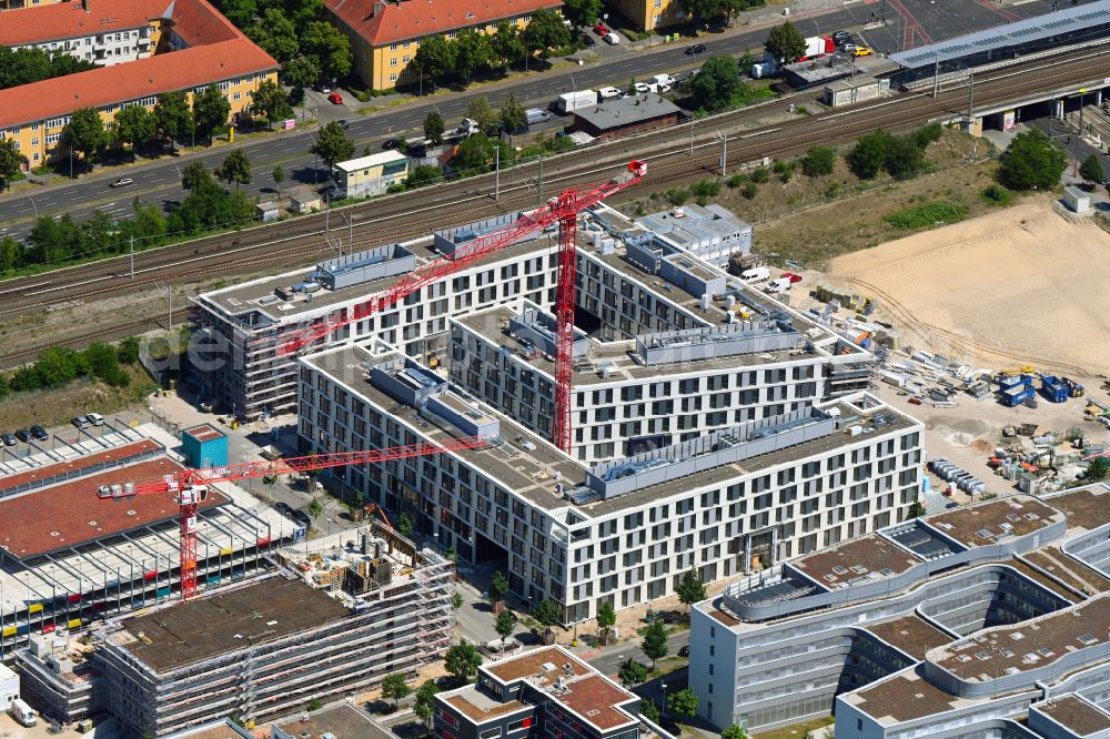 Aerial image Berlin - Construction site to build a new office and commercial building OfficeLab Campus Adlershof on Wagner-Regeny-Strasse corner Hans-Schmidt-Strasse in the district Adlershof in Berlin, Germany