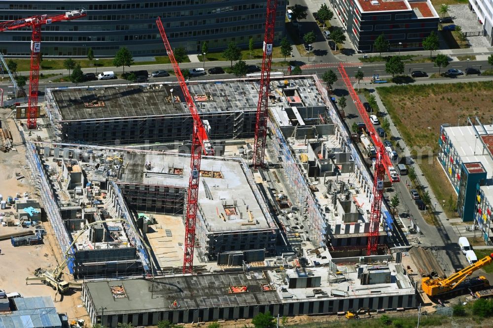Berlin from above - Construction site to build a new office and commercial building OfficeLab Campus Adlershof on Wagner-Regeny-Strasse corner Hans-Schmidt-Strasse in the district Adlershof in Berlin, Germany
