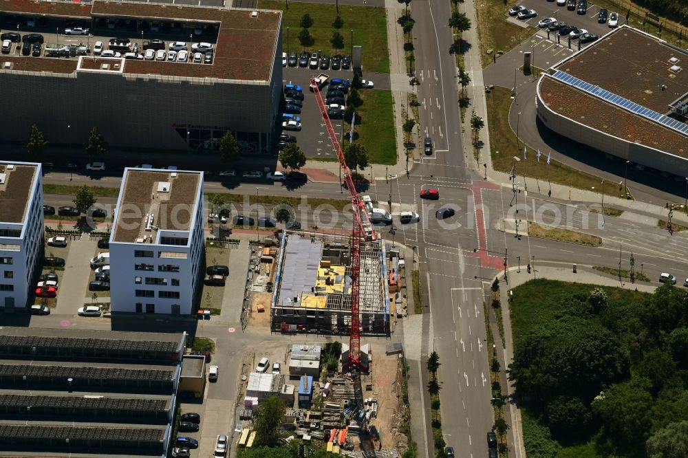 Berlin from the bird's eye view: New construction of an office and commercial building Am Oktogon in the district Adlershof in Berlin, Germany