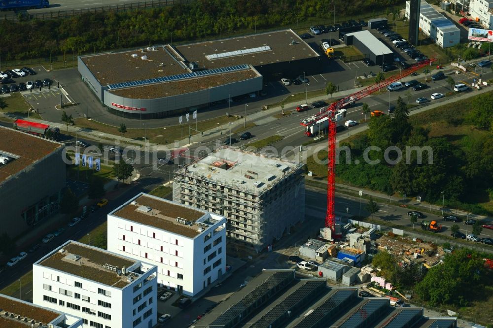 Aerial image Berlin - New construction of an office and commercial building Am Oktogon in the district Adlershof in Berlin, Germany