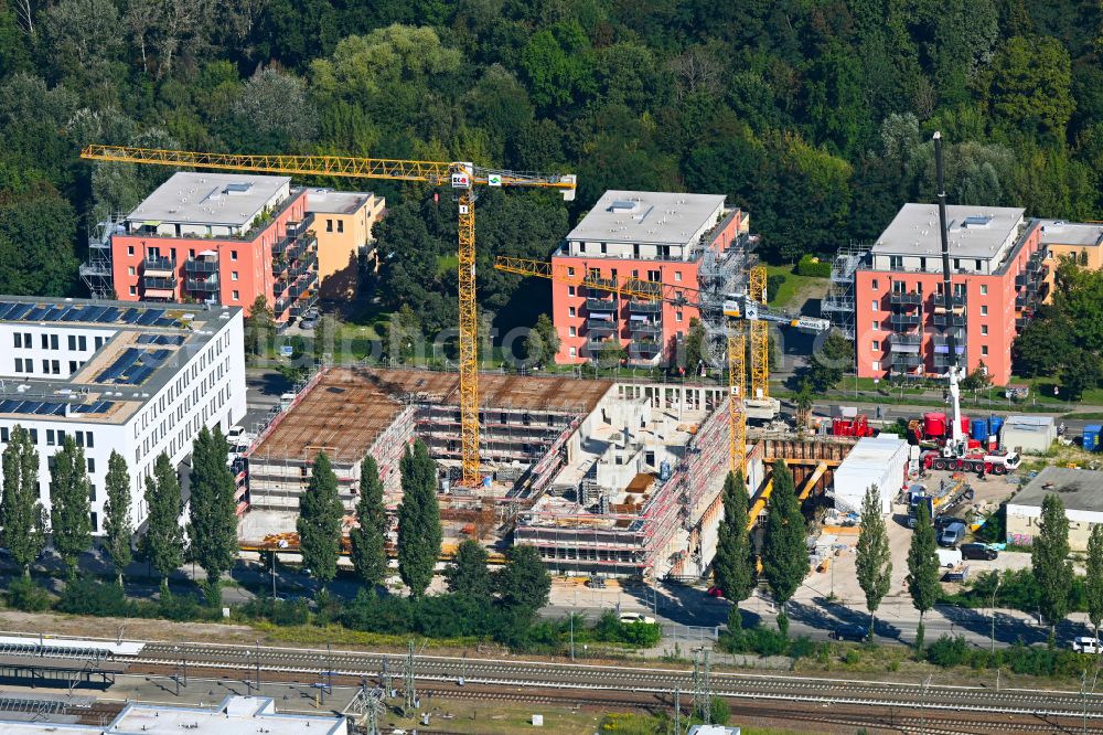 Aerial image Potsdam - Construction site to build a new office and commercial building on street Babelsberger Strasse in the district Suedliche Innenstadt in Potsdam in the state Brandenburg, Germany