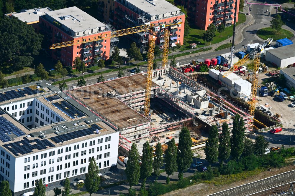 Aerial image Potsdam - Construction site to build a new office and commercial building on street Babelsberger Strasse in the district Suedliche Innenstadt in Potsdam in the state Brandenburg, Germany