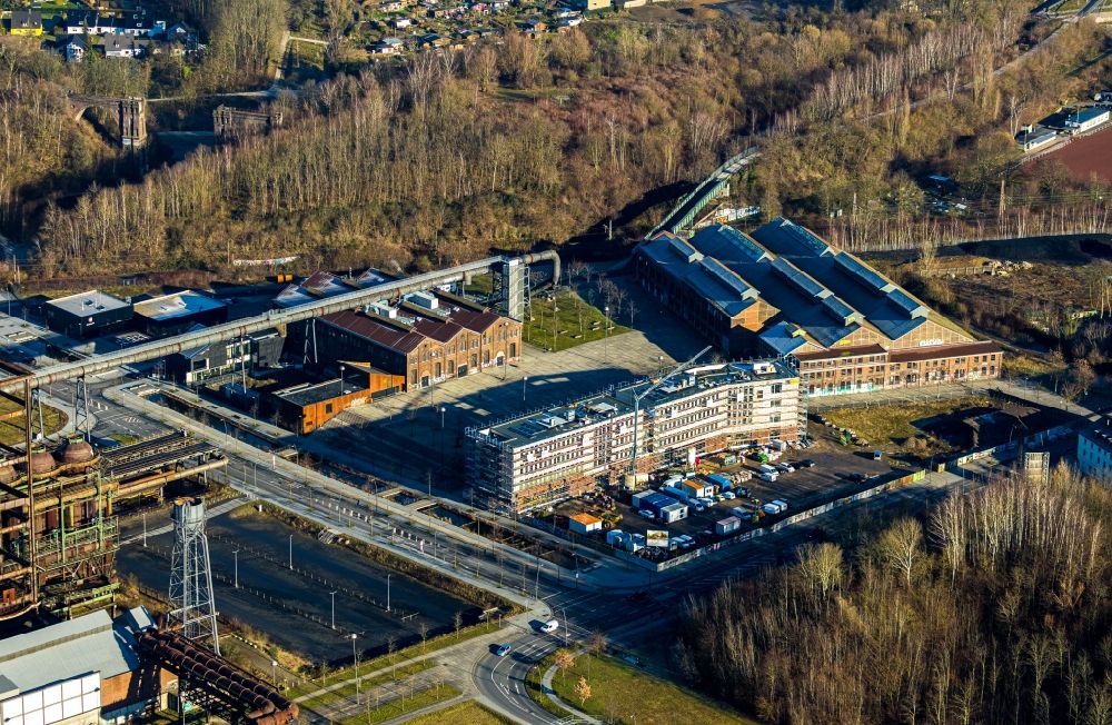 Aerial photograph Dortmund - Construction site to build a new office and commercial building Phoenixwerk BT II Dortmund on Phoenixplatz in the district Hoerde in Dortmund in the state North Rhine-Westphalia, Germany
