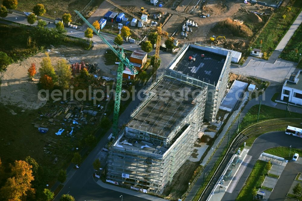Potsdam from above - Construction site to build a new office and commercial building of Projekts THE SUMMIT on Konrad-Zuse-Ring in the district Nedlitz in Potsdam in the state Brandenburg, Germany