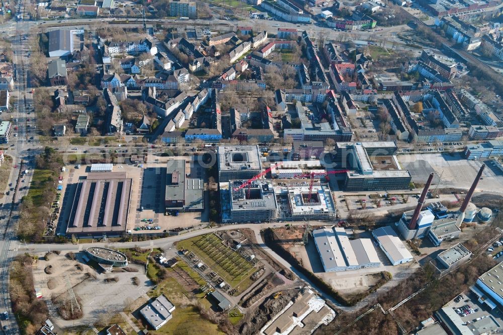 Aerial image Essen - Construction site to build a new office and commercial building RWE Campus on Altenessener Strasse in the district Nordviertel in Essen in the state North Rhine-Westphalia, Germany