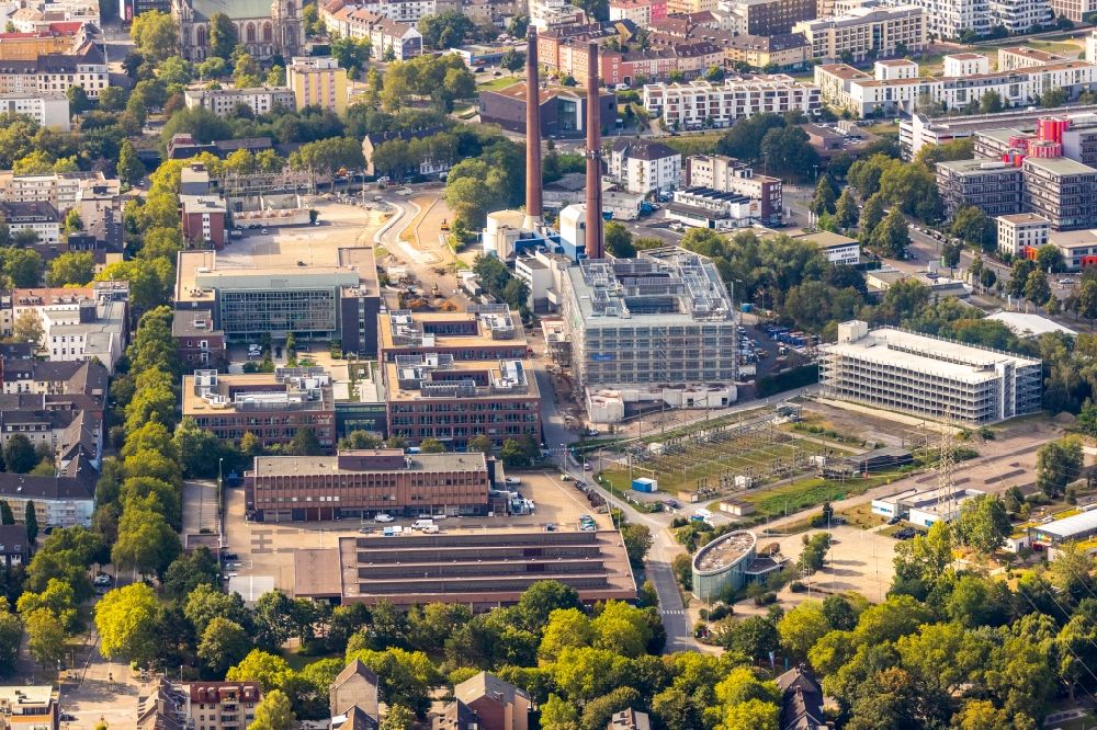 Aerial photograph Essen - Construction site to build a new office and commercial building RWE Campus on Altenessener Strasse in the district Nordviertel in Essen in the state North Rhine-Westphalia, Germany