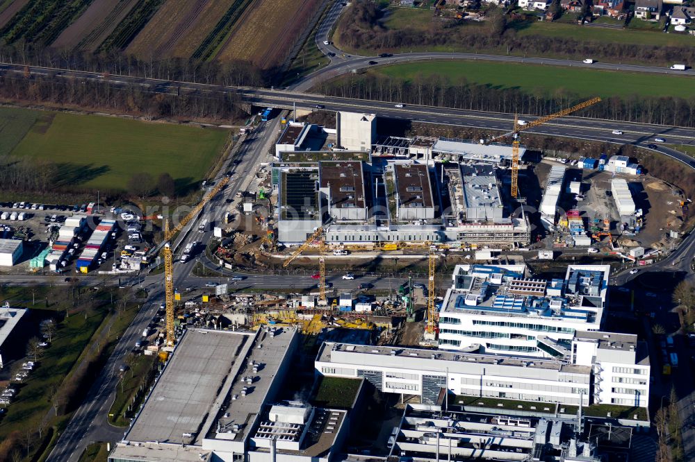 Aerial image Göttingen - Construction site to build a new office and commercial building of Sartorius AG in Goettingen in the state Lower Saxony, Germany