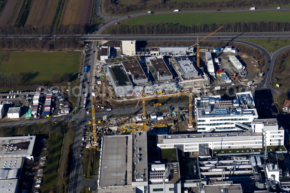 Aerial photograph Göttingen - Construction site to build a new office and commercial building of Sartorius AG in Goettingen in the state Lower Saxony, Germany