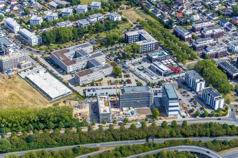 Dortmund from above - Construction site to build a new office and commercial building of Schuermann Immobiliengesellschaft GmbH & Co.KG on Freie-Vogel-Strasse in Dortmund in the state North Rhine-Westphalia, Germany