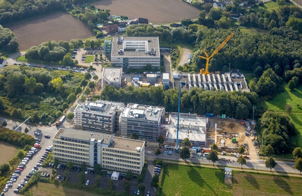 Aerial photograph Dortmund - Construction site to build a new office and commercial building on Sebrathweg in the district Oespel in Dortmund at Ruhrgebiet in the state North Rhine-Westphalia, Germany