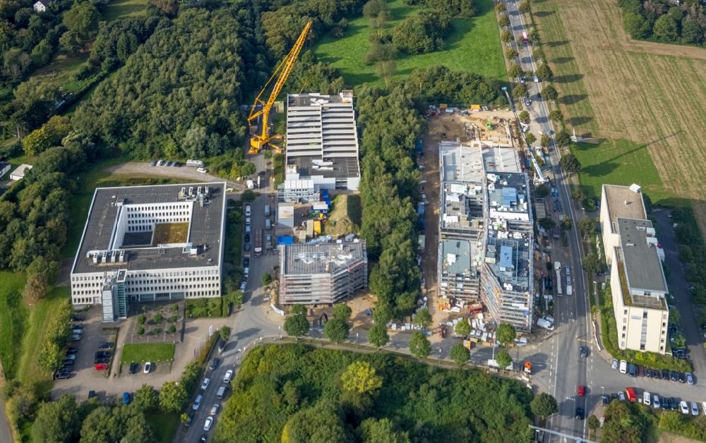 Dortmund from above - Construction site to build a new office and commercial building on Sebrathweg in the district Oespel in Dortmund at Ruhrgebiet in the state North Rhine-Westphalia, Germany