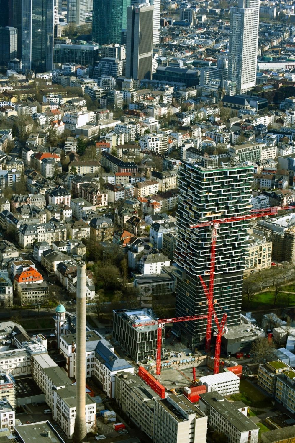 Aerial photograph Frankfurt am Main - Construction site to build a new office and commercial building SENCKENBERG-QUARTIER on Robert-Mayer-Strasse - Senckenberganlage in the district Westend in Frankfurt in the state Hesse, Germany