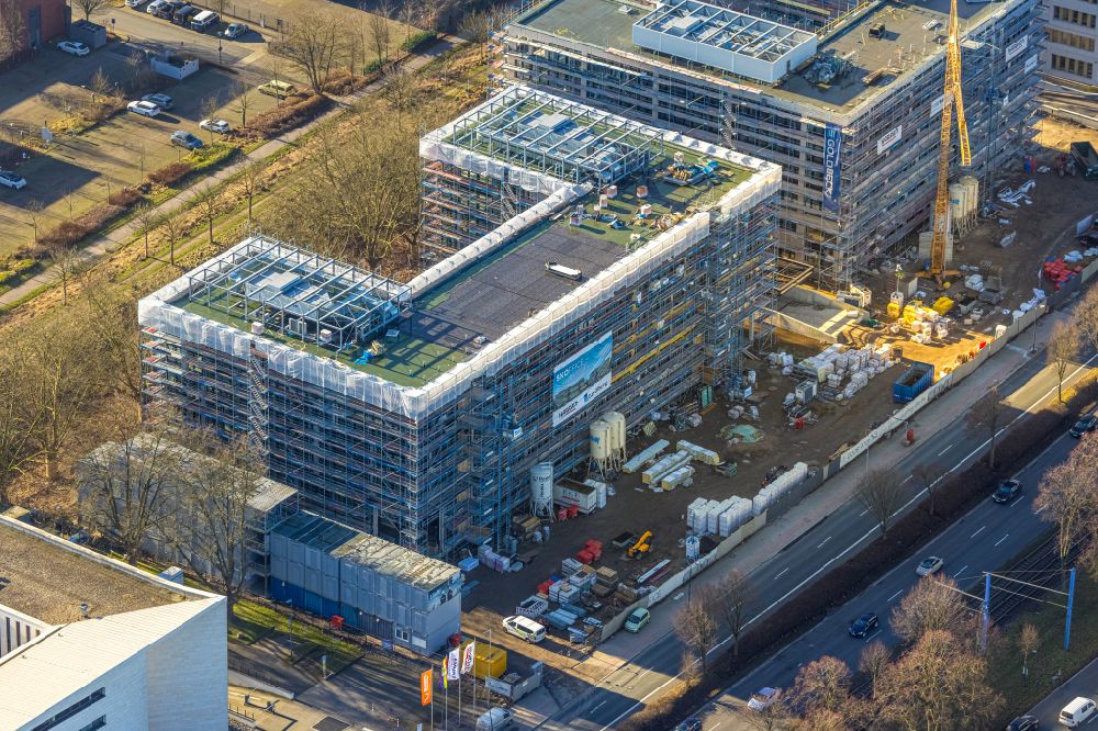 Aerial image Dortmund - Construction site to build a new office and commercial building SKOFFICE on street B1 in the district Schueren-Neu in Dortmund at Ruhrgebiet in the state North Rhine-Westphalia, Germany