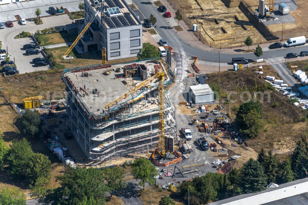 Aerial image Würzburg - Construction site to build a new office and commercial building SKYONE Office on street Emil-Fischer-Strasse - John-Skilton-Strasse in the district Frauenland in Wuerzburg in the state Bavaria, Germany