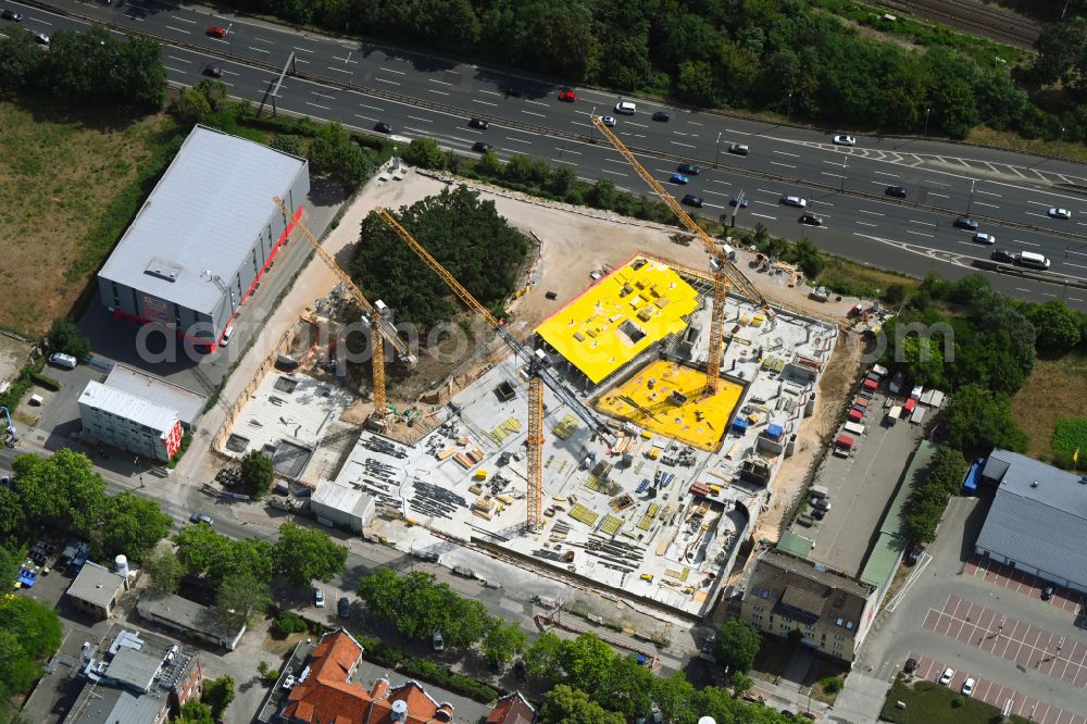 Berlin from the bird's eye view: Construction site to build a new office and commercial building Westend Office on street Fuerstenbrunner Weg in the district Westend in Berlin, Germany