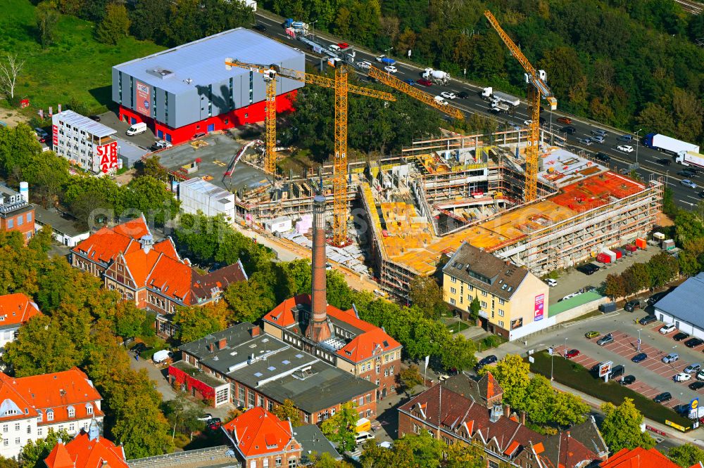 Berlin from the bird's eye view: Construction site to build a new office and commercial building Westend Office on street Fuerstenbrunner Weg in the district Westend in Berlin, Germany