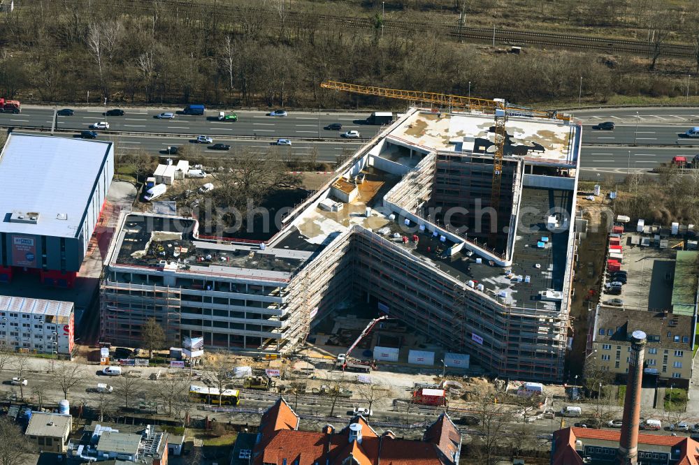 Aerial photograph Berlin - Construction site to build a new office and commercial building Westend Office on street Fuerstenbrunner Weg in the district Westend in Berlin, Germany