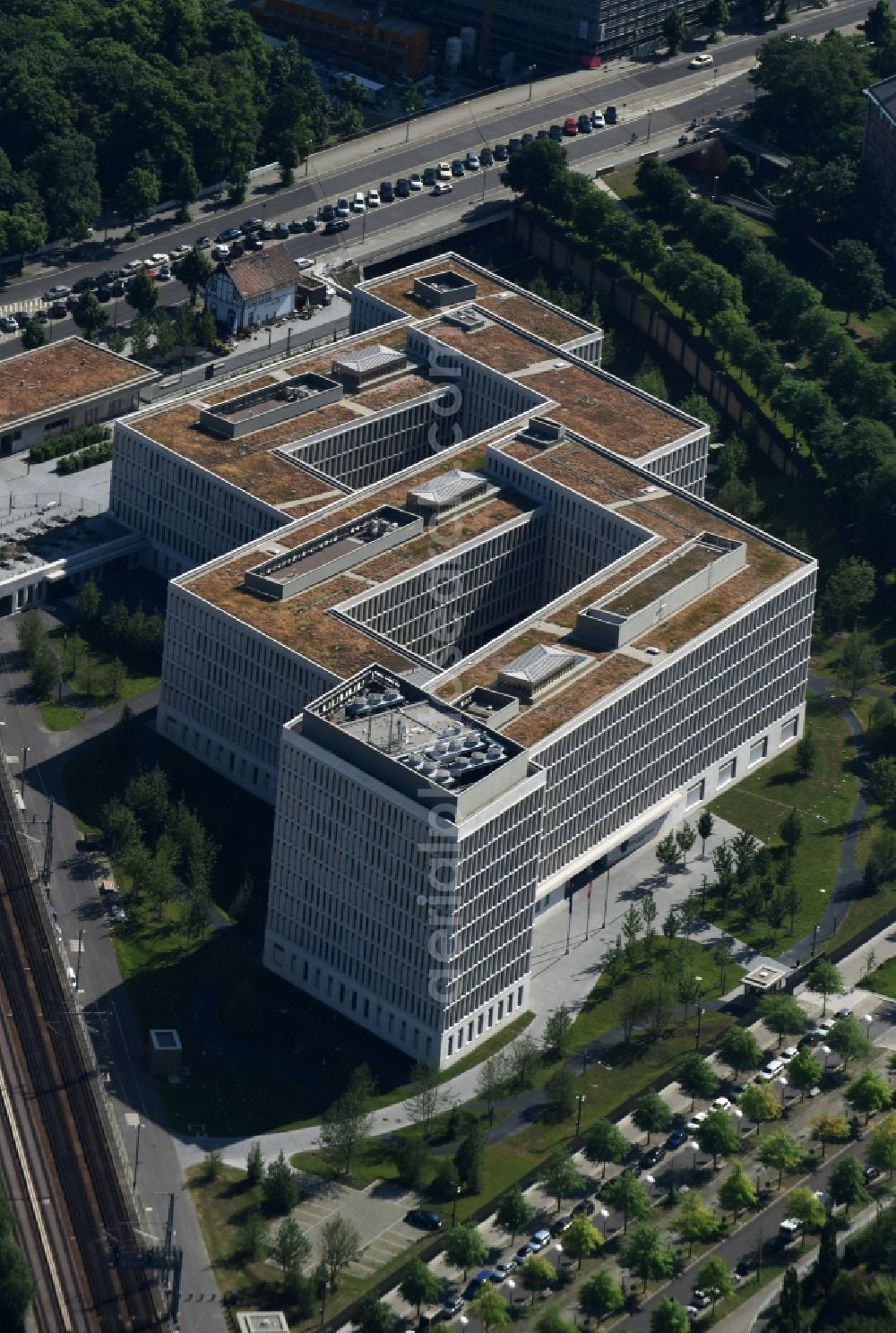 Aerial image Berlin - New construction of the Federal Ministry of the Interior / Home Office in Berlin Moabit