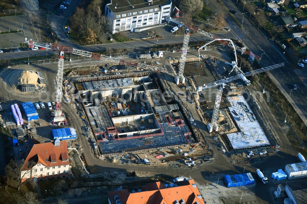 Aerial image Potsdam - New construction of the Federal Police Headquarters on Horstweg in Potsdam in the state of Brandenburg, Germany